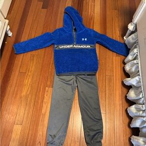 Under Armour Royal Blue Fleece Hoodie and Charcoal Pants